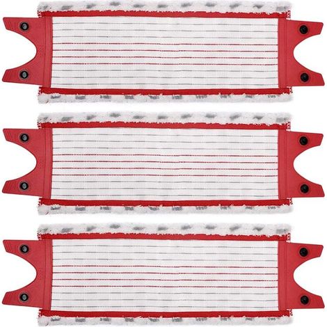 Lot de 3 Recharge balai plat, microfibre 2 en 1, lavable 60°C, tous sols, élimine 99% bactéries (1/5)