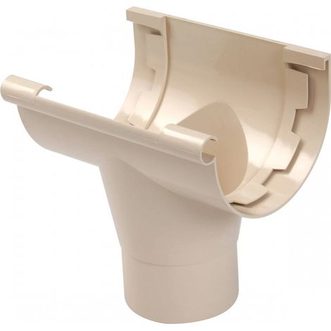 Zentraler Einlauf für Dachrinne 25 cm Auslauf Durchmesser 80 mm, zum Kleben PVC Sand