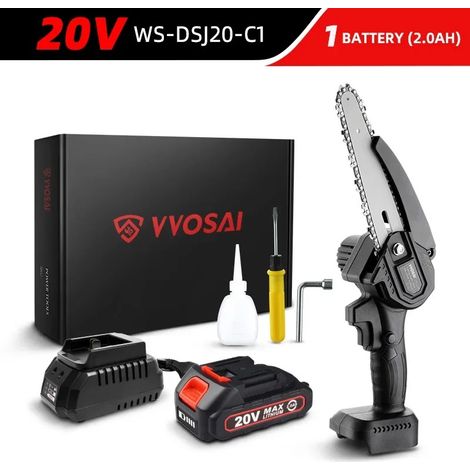 20V MT-SER sega a catena senza spazzole da 6 pollici Mini sega da potatura portatile senza fili utensile da taglio per sega elettrica per la lavorazione del legno portatile, 20V WS-DSJ20-C1