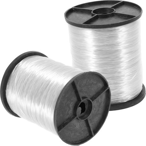 2 rouleaux de fil suspension transparent blanc, pêche pour guirlande (1/5)
