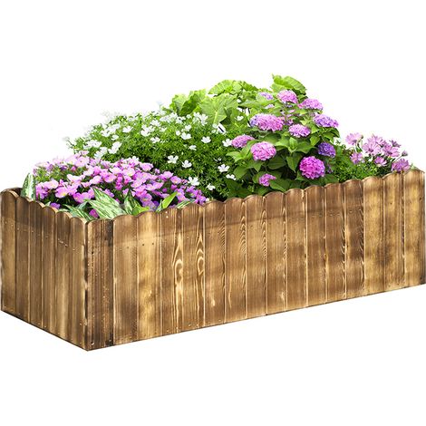 109L Wooden Garden Bed,Rectangle Planter Box for Outdoor Herbs,Vegetables,and Flowers (100Lx40Wx30H cm)