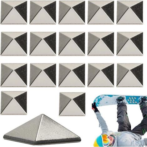 Lot de 18 tampons antidérapants pour snowboard, grip métallique avec boulons pyramidaux, accessoires pour améliorer l'adhérence sur snowboard et ski (1/5)