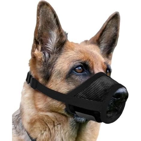 Lntyq Hundemaulkorb, weiches, atmungsaktives Netzgewebe, verstellbarer Hundemaulkorb, Antibell- und Antibeißmaulkorb für große, mittlere und kleine Hunde (1/5)