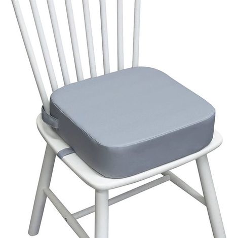 Asiento elevador para niños, Asiento elevador, 34x34x9cm, Lavable, Desmontable, Asiento elevador antideslizante, Cojín para trona, Gris oscuro (1/5)
