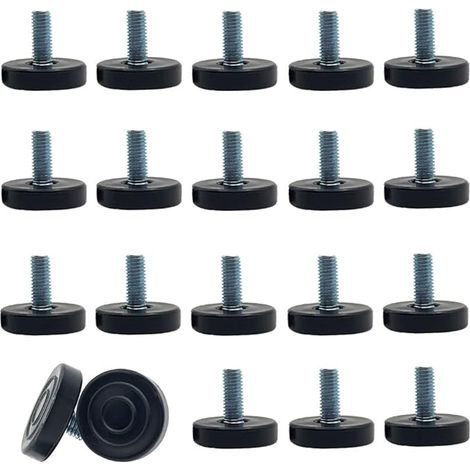 Pied Reglable 20 Pièces Nivellement Meuble Réglable Pied Réglable Patin de Meuble Jambe Pieds de Meubles Ronds Pied de Nivellement pour Mobilier Pied Plastique Meuble Pied de Table Reglable (1/5)