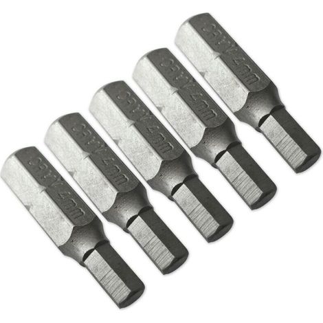 Jeu 5 embouts de vissage court 25 mm pour visseuse - empreinte 6 pans de 4 mm (1/2)