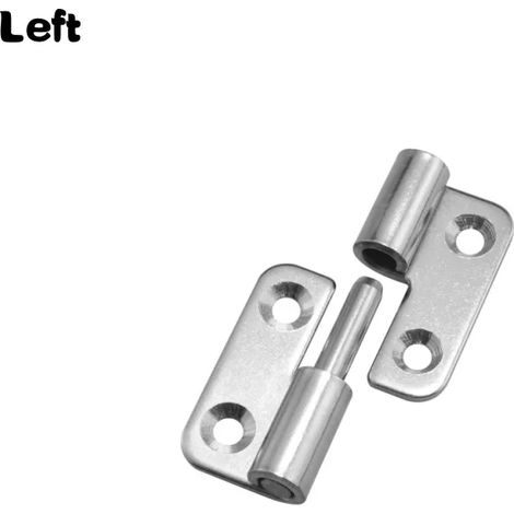 Charnière amovible à joint coulissant (gauche - 40 x 30 x 1,5 mm) pour porte démontable. Charnière en acier inoxydable, amovible à gauche et à droite, robuste. (1/5)