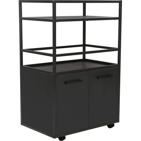 CALICOSY - Buffet sur roulettes 2 portes, 2 plateaux et 4 roulettes L60 cm - MOSAIK (1/5)
