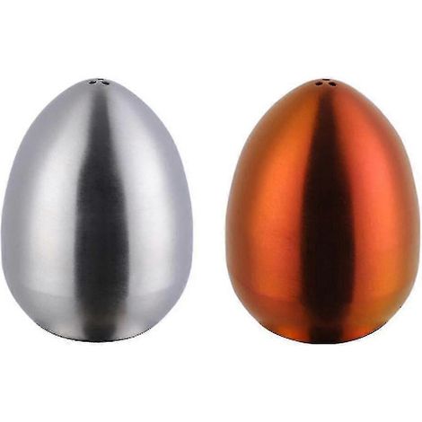 Pot à assaisonnement pour œufs en acier inoxydable, salière et poivrière de cuisine à trois trous - 26-Natural color magic red (1/4)