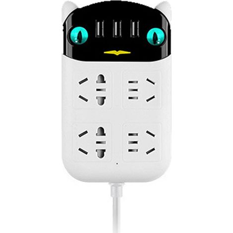 Multiprise USB multifonctionnelle avec ports USB, socle en ABS ignifuge pour bureau et maison, prise CN 220V, bloc multiprise (1/5)
