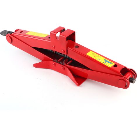 Cric de voiture professionnel 2T rouge, avec manche en fer pour coffre, outil de levage de pneu pour extérieur, cric mécanique robuste. (1/5)