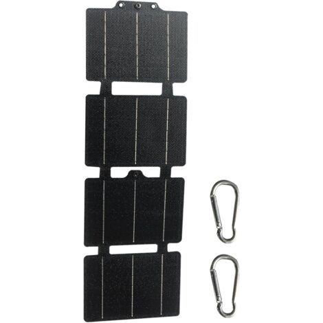 QORVA-Chargeur Solaire 14W Pliable Camping Panneau Solaire - Chargeur Léger pour Téléphones et Tablettes Haute Efficacité pour Camping Randonnée Randonnée