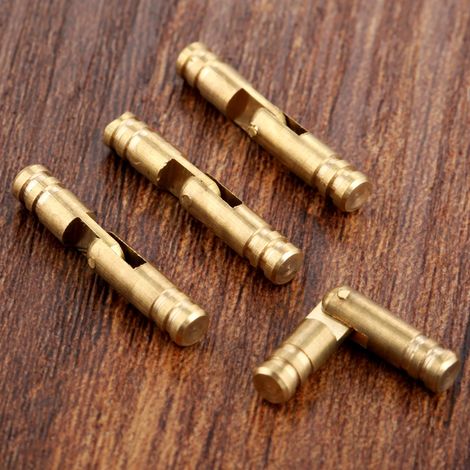 (4 pièces 4x25mm) 4 charnières à barillet invisibles en cuivre pour bijoux, boîtes en bois, armoires, petits étuis, charnières à barillet miniatures (1/5)