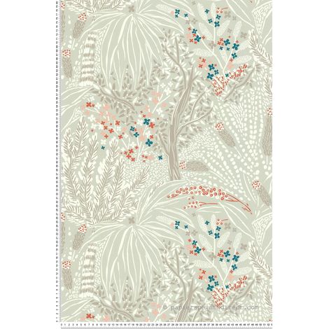 Papier peint Fleur Gris Séjours & Chambres Lutèce