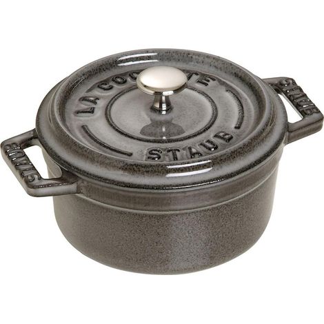 Staub Mini Cocotte 10 cm Gris Graphite Fonte Émaillée (1/3)