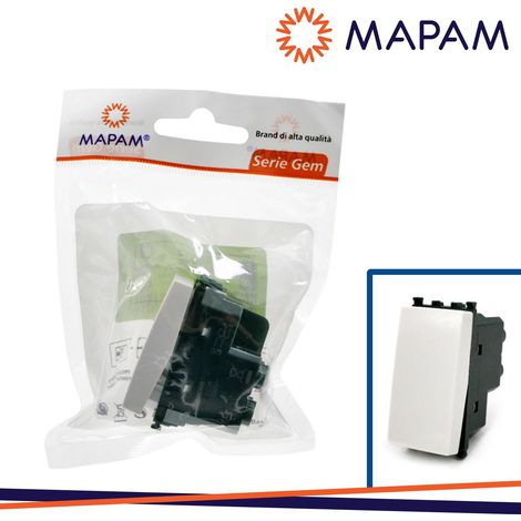 DEVIATORE UNIPOLARE T2-GEM 603B BIANCO IN BLISTER