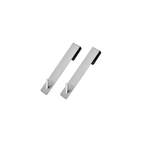 TAISHENGDA Lot de 2 Crochets Simples Longs pour Porte en Verre, Acier Inoxydable, Sans Perçage, Porte-Serviettes et Porte-Vêtements de Salle de Bain, Argent, 16 x 2,5 cm (1/5)
