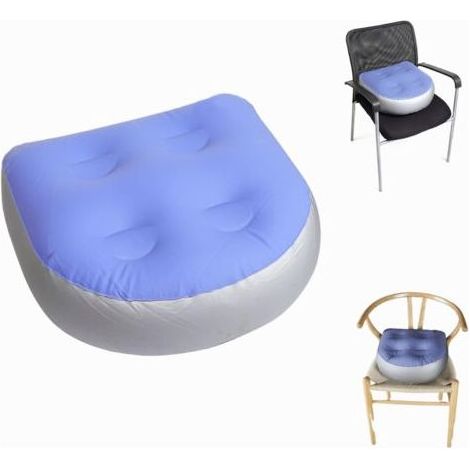 Lot de 2 rehausseurs de spa - Coussin gonflable avec 4 ventouses - Coussin de massage à ventouse - Coussin de dos - Coussin de spa doux - Coussin de baignoire (bleu) (1/4)