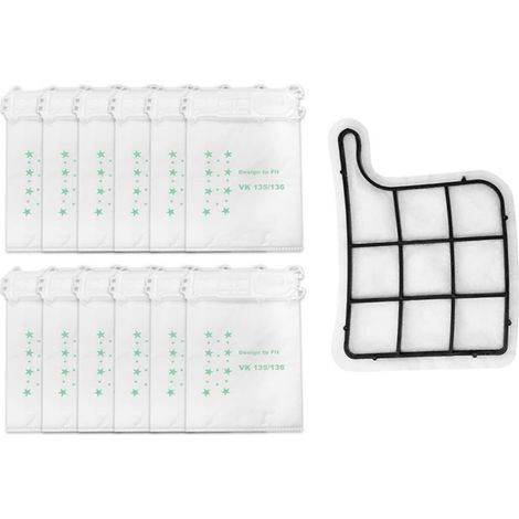 Filtre de sac à poussière compatible avec aspirateur Vorwerk Kobold VK135/136 (1/5)