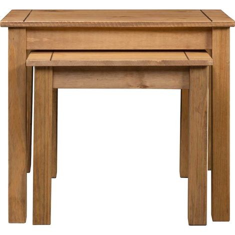 Maison Exclusive - Tables gigognes 2 pcs Bois de pin massif Assortiment Panama (1/5)