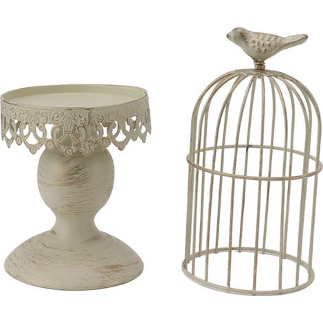en forme de cage à oiseaux en fer forgé vintage base stable (1/5)
