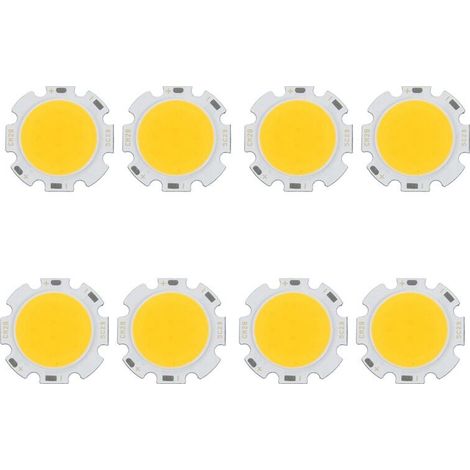 8X 5 W Lumiere de Puce Ronde Lumiere COB Ultra Brillant LED Lumiere de Puce LED Ampoule de Puce - Chaud Blanc DC15-17V (1/4)