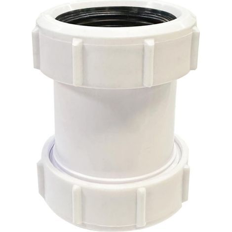 SUPERTOOL Connettore a compressione da 1/2" 40mm, raccordo dritto per tubo di scarico in PVC per vasca da bagno, lavello da cucina, piatto doccia, bagno (1 pezzo) (1/5)