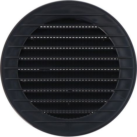 Grille aération VMC ronde encastrable avec moustiquaire – ABS gris anthracite Ø10cm Ø12,7cm – Installation facile pour espaces fermés