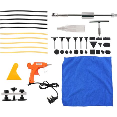 Auto Panel Dent Remover Kit Bridge T-Bar Puller Glue Gun Tabs Repair Set (1/4)