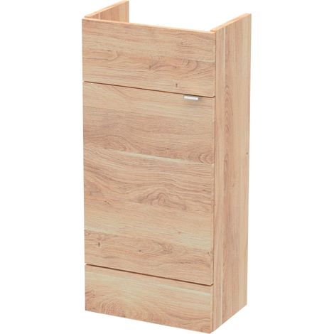 Hudson Reed Fusion Compact Floor Standing 1-Door Vanity Unit 400mm Wide - Bleached Oak (1/2)