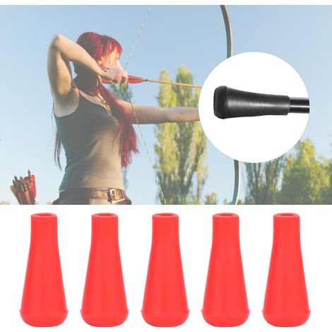 10 Flèches d'Entraînement en Caoutchouc Souple pour Arc, Pointes de Tir Sécuritaires 6mm Rouge