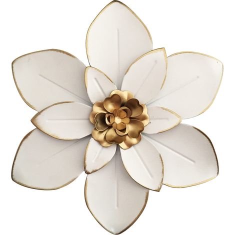 Décoration murale en métal de 25,4 cm – Sculpture florale moderne et rustique – En fer vieilli – Œuvres d'art pour intérieur, cuisine, chambre à coucher, salon, bureau, extérieur, jardin, terrasse (1/3)