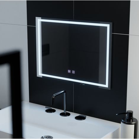 Miroir LED Rectangulaire 70x50 Radiante Touch Desembuage Gradable (1/4)