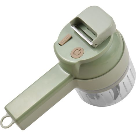4-in-1 Vegetable Chopper, Portable Electric Chopper Set, Cordless Vegetable Cutter Set with USB Power for Garlic, Chili, Onion, Celery, Ginger, and Meat (1/5)