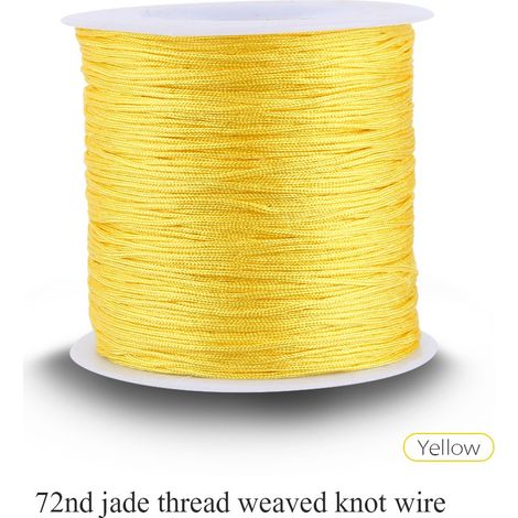 100M x 0,8mm Cordon Nœud Chinois Nylon Fil Macramé Lacet pour Shamballa Jaune (1/5)