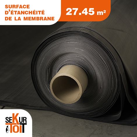 Membrane d'étanchéité EPDM toiture épaisseur 1,14 mm – 3,05 x 9 m – Surface de 27,45 m² – SEKURTOIT (1/4)