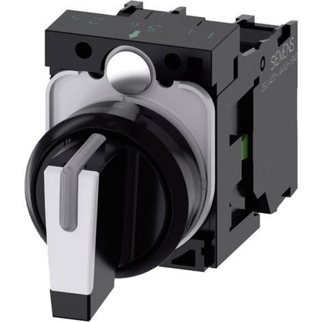 Siemens 3SU11002BL601NA0 3SU1100-2BL60-1NA0 Interruttore a levetta Nero, Bianco 2 x 45 ° 1 pz. (1/4)