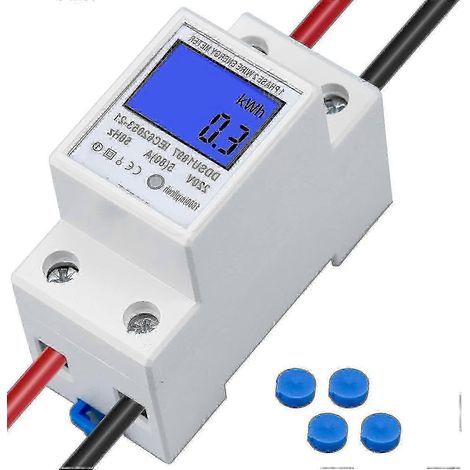 Compteur d'énergie électrique numérique monophasé 5-80 A 230 V 50 Hz (1/4)