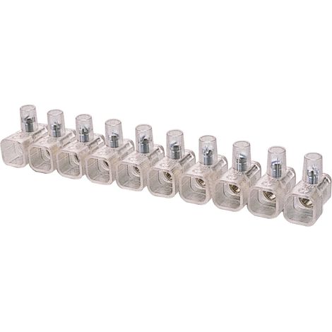 poly pool - stecca da 10 morsetti 450 v foro ø 6 mm sezione 6 mm² trasparente