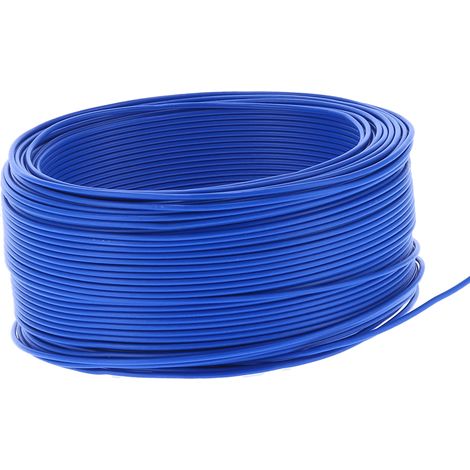 Câble électrique souple PVC 7 brins, 100 mètres en cuivre rouge isolé, 300V AC, disponible en bleu