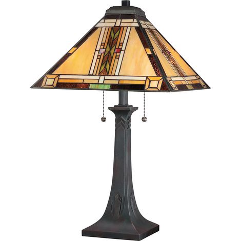 Lampada da tavolo Quoizel Navajo bronzo multicolore 2xE27 (1/5)