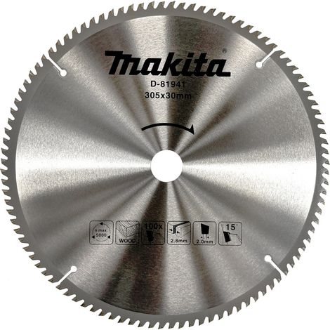 Hoja de sierra MAKITA para madera 305 x 2,8 x 30 mm, 100 dientes D-81941