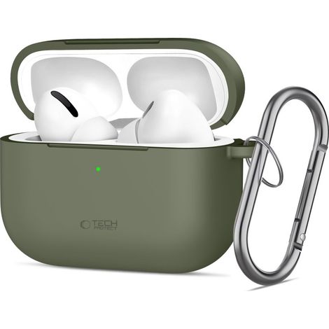Gancio in silicone TECH-PROTECT per Apple AirPods Pro 3, verde oliva. (1/5)