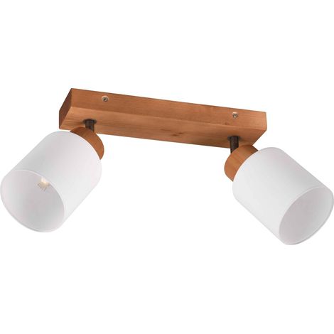 Barra 2 luci, legno e vetri bianchi, L 30 cm, Assam (1/5)