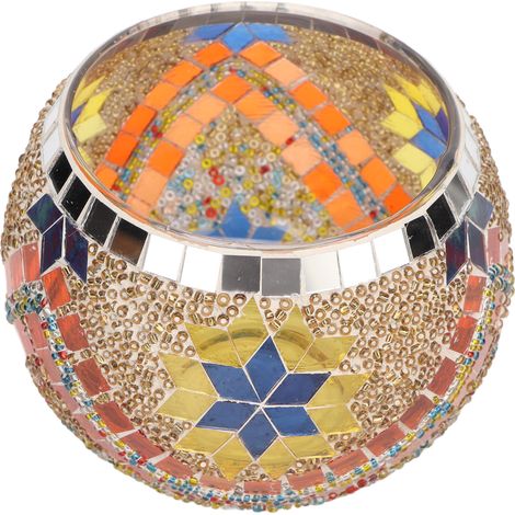 Bougeoir en verre mosaïque, fait main, multifonctionnel et raffiné, de style européen. (1/5)