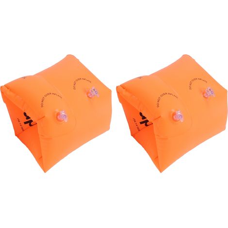 Bracelet de bras gonflable pour adulte et enfant, manchon de natation orange, brassard de flottaison en forme d'anneau, accessoire de sécurité aquatique.