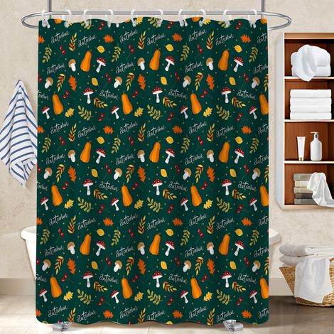 Voile de douche polyester 180x180 léger rideau imperméable pour avec accessoires assortis (1/5)