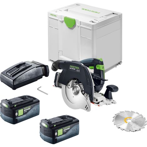 Festool HKC 55 KEB-Basic Akku Handkreissäge 18 V 160 mm Brushless + 2x Akku 5,0 Ah + Ladegerät + Systainer