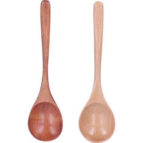 Cuillère à Soupe en Bois Style Japonais, Grande Cuillère pour Riz, Cuisine et Restaurant, Lot de 2