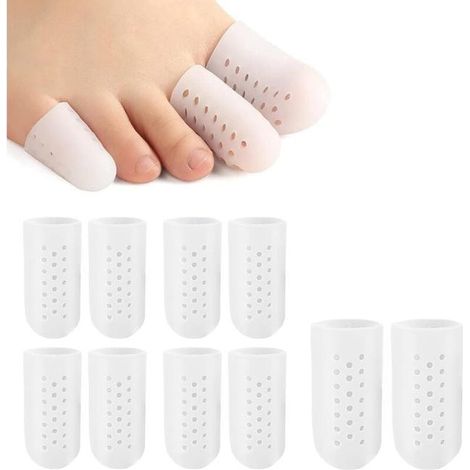 10 protectores de dedos, protectores para el dedo gordo y el meñique, de silicona, transpirables, para la protección de los dedos. (1/5)
